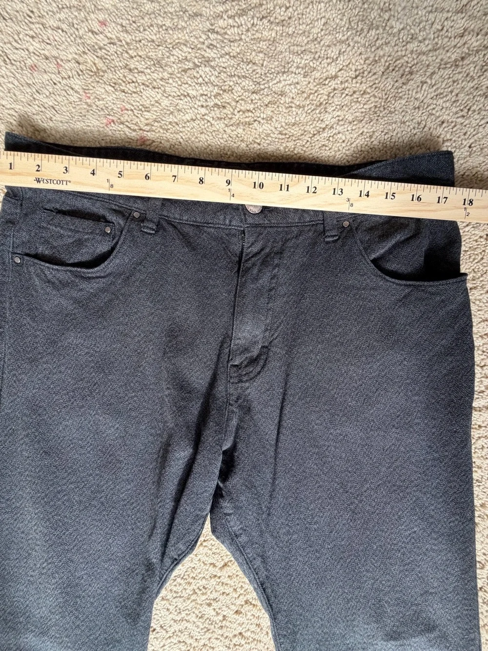Calvin Klein Jeans Men’s Dark Grey Textured Straight Leg Pants 36x30